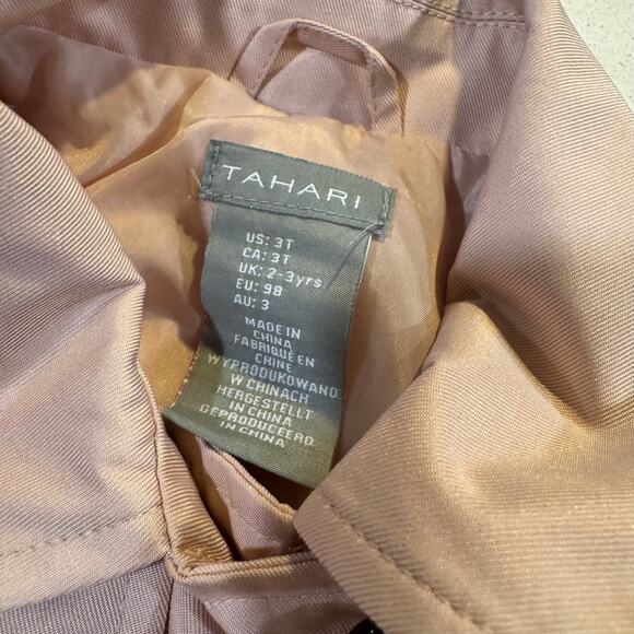 Tahari Toddler Girl 3T Lined Trench Raincoat Pastel Pink - Picture 4 of 5